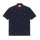 Gucci Embroidered Polo Shirt Navy