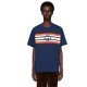 Interlocking GG Stripe Print T-Shirt Blue