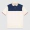 Embroidered Collar Polo Shirt White Blue