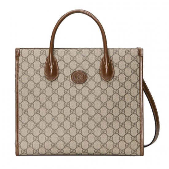 GG Retro Small Tote Bag Beige Ebony