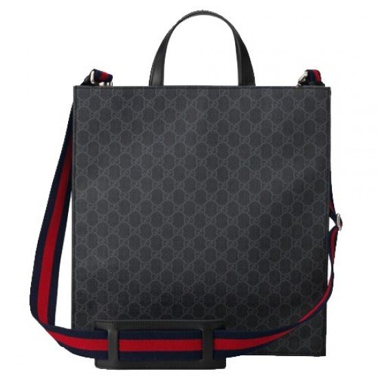 GG Supreme canvas tote bag black grey