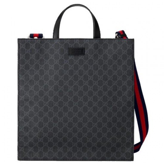 GG Supreme canvas tote bag black grey