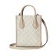 Interlocking GG Mini Tote beige white