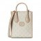 Interlocking GG Mini Tote beige white