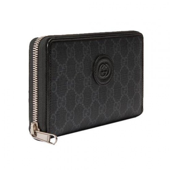 Full zip wallet with interlocking GG