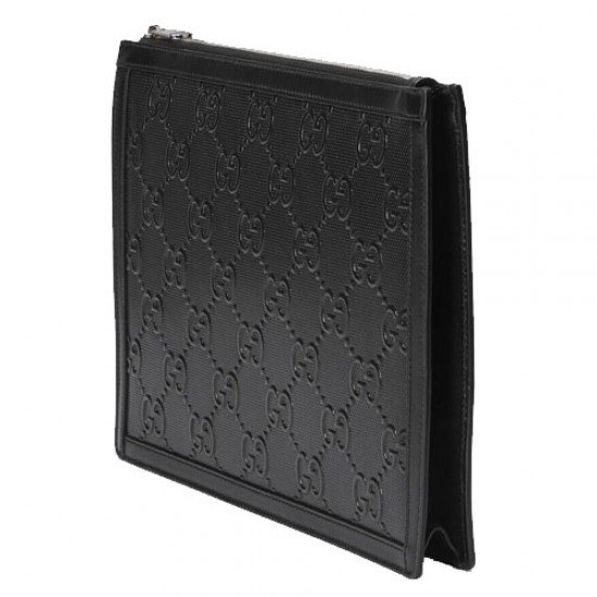 Black GG Print Embossed Clutch