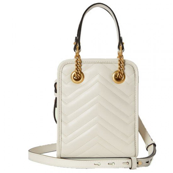 GG Marmont quilted mini bag white