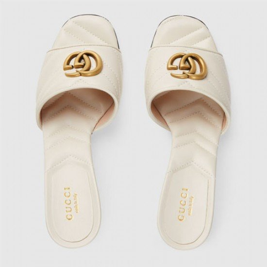 Ladies GG White Slippers 674839