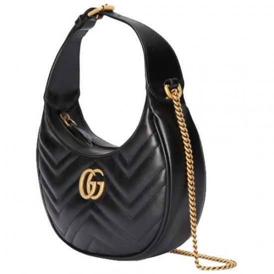 GG Marmont half-moon mini bag black