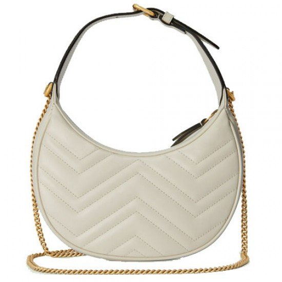 GG Marmont half-moon mini bag white