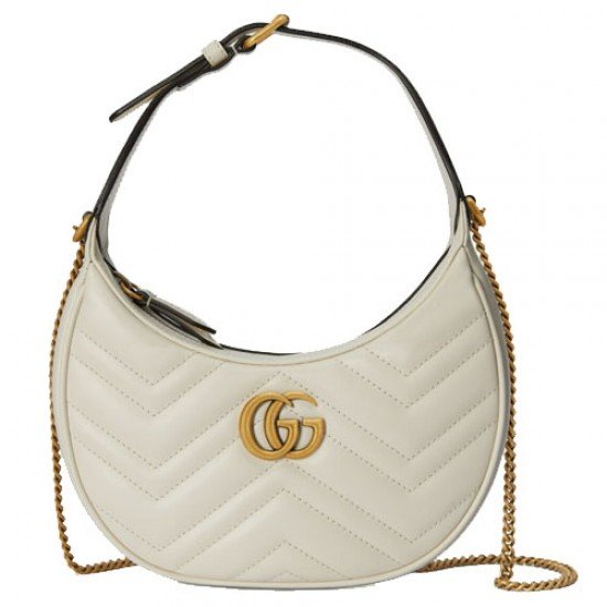 GG Marmont half-moon mini bag white