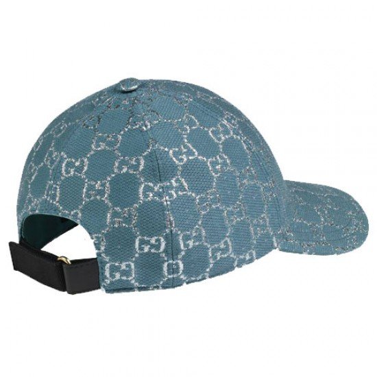 GG lame baseball cap light blue