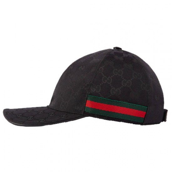 Striped Web GG Canvas Baseball Cap