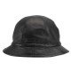 leather bell hat black