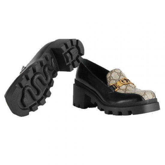 Ladies Interlocking GG Loafers Black