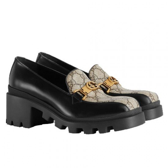 Ladies Interlocking GG Loafers Black