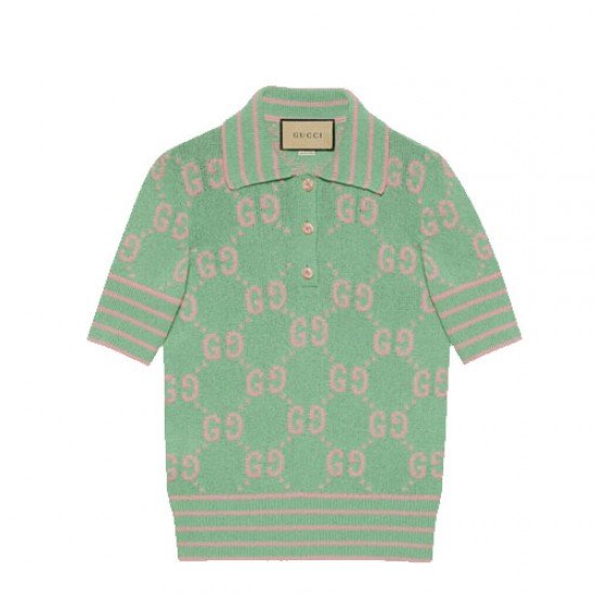 GG Cotton Polo Shirt Green