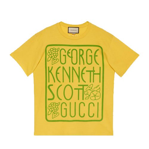 Ken Scott Print Cotton Yellow T-Shirt