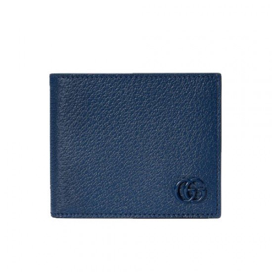 GG Marmont Leather Bifold Wallet Royal Blue