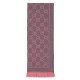 GG wool scarf pink grey