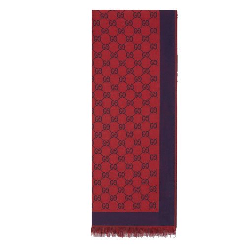 GG Jacquard Cotton Shawl Red