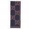 GG wool scarf navy blue red