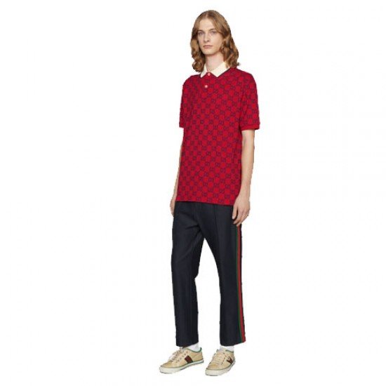 Gucci GG stretch cotton polo shirt red