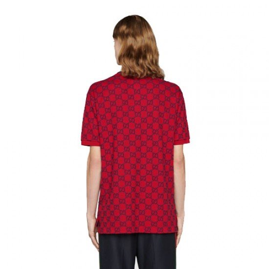 Gucci GG stretch cotton polo shirt red