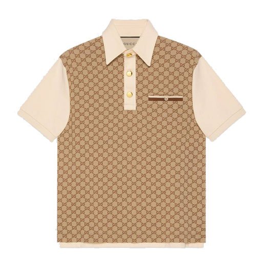 GG jacquard silk cotton jersey polo shirt