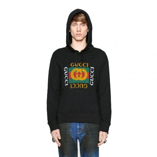 Gucci Print Cotton Sweatshirt Black