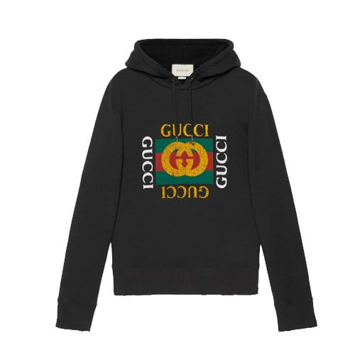 Gucci Print Cotton Sweatshirt Black