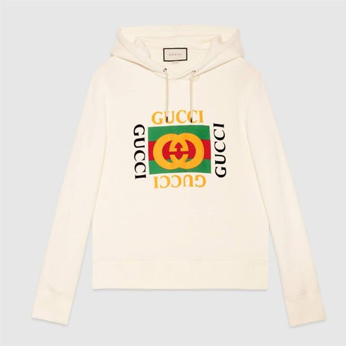 Gucci Logo Oversized Sweatshirt White