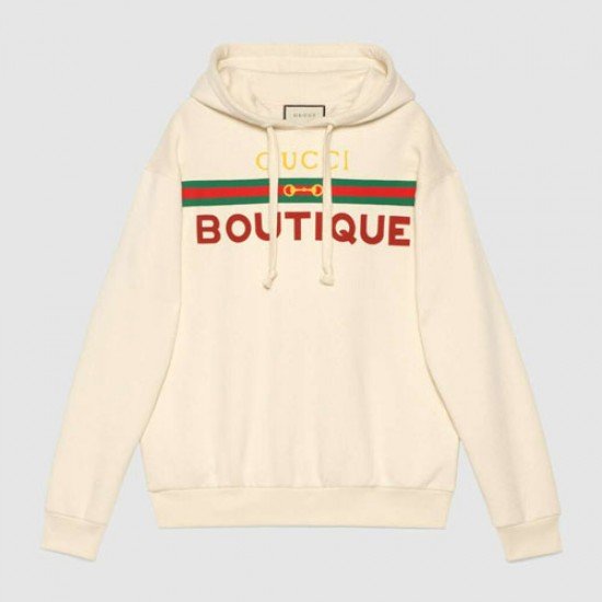 Gucci Boutique Print Sweatshirt White