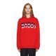 Mirror Effect Print Knit Sweatshirt Red