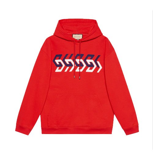 Mirror Effect Print Knit Sweatshirt Red