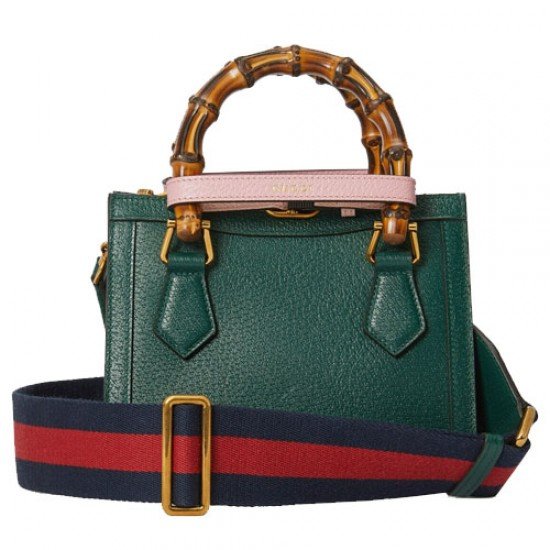 Gucci Diana Bamboo Mini Tote Bag Green