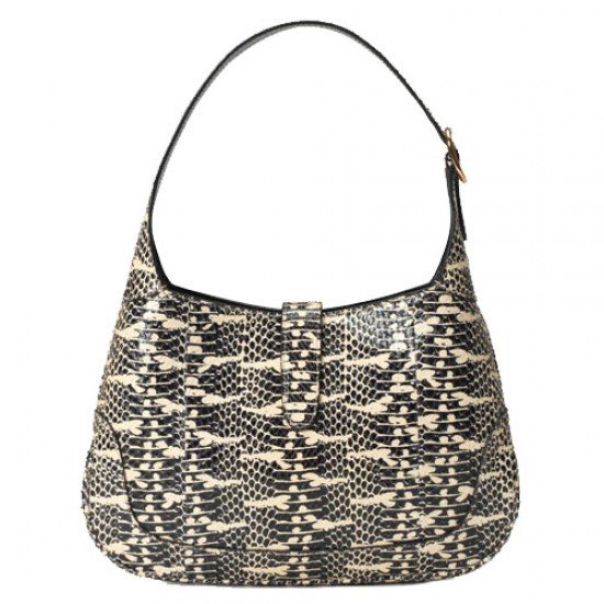 Jackie 1961 Python Small Bag Black White