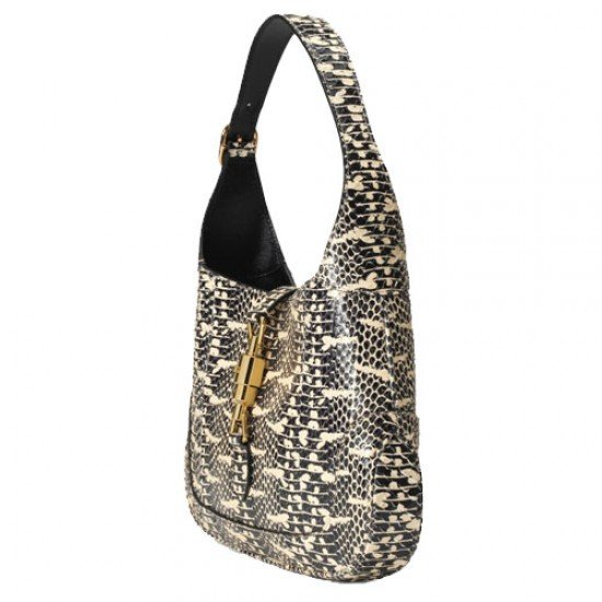 Jackie 1961 Python Small Bag Black White