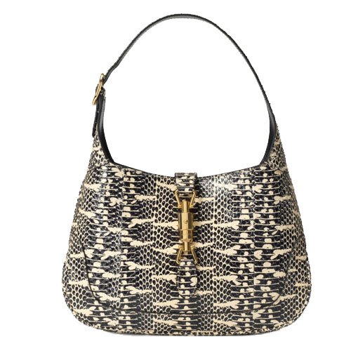 Jackie 1961 Python Small Bag Black White