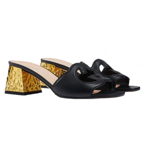 Womens Interlocking GG Cutout Slides