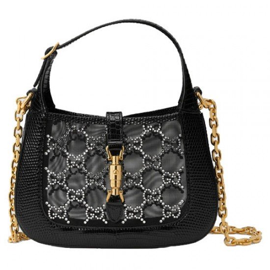 Jackie 1961 Crystal GG Lizard Mini Bag