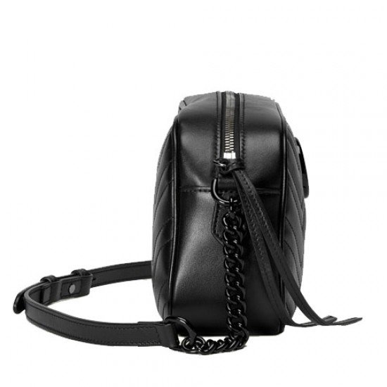 GG Marmont Small Shoulder Black Bag