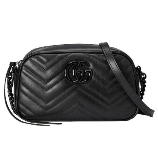 GG Marmont Small Shoulder Black Bag