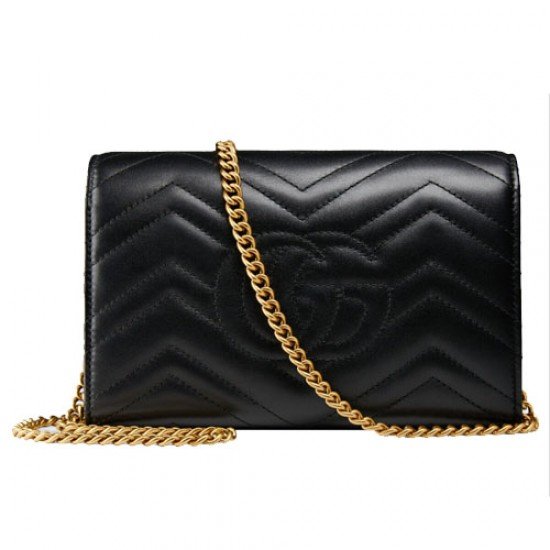 GG Marmont quilted mini bag black