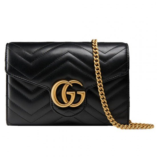 GG Marmont quilted mini bag black