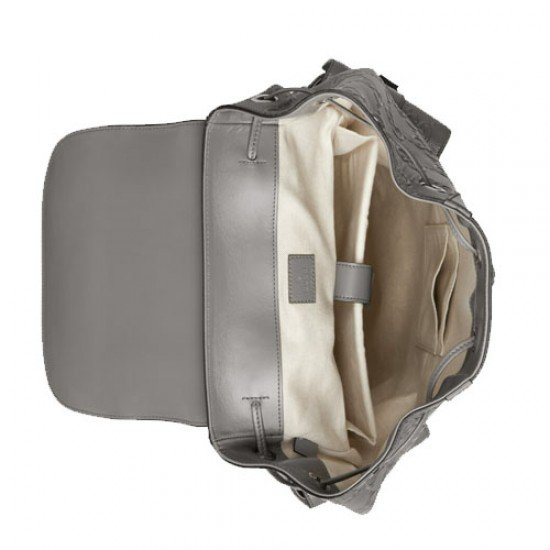 GG print embossed backpack grey