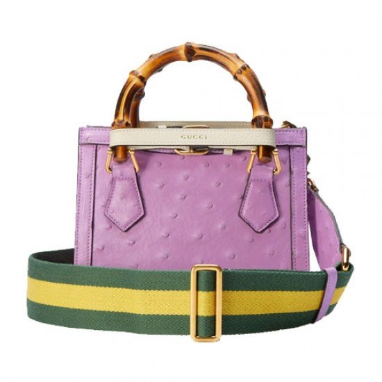 Gucci Diana mini ostrich tote bag purple