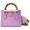 Gucci Diana mini ostrich tote bag purple