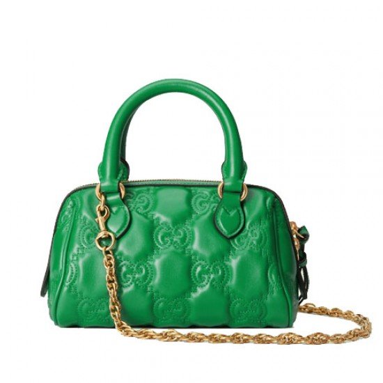 GG quilted leather tote emerald