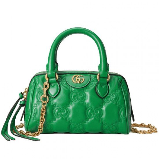 GG quilted leather tote emerald